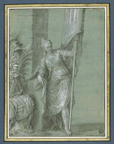 Femme debout, un étendard dans la main gauche : la Victoire, image 1/2