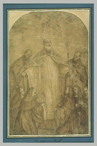 Saint Benoît, les saints maur, Placide, scolastique, catherine et la Vierge, image 1/1