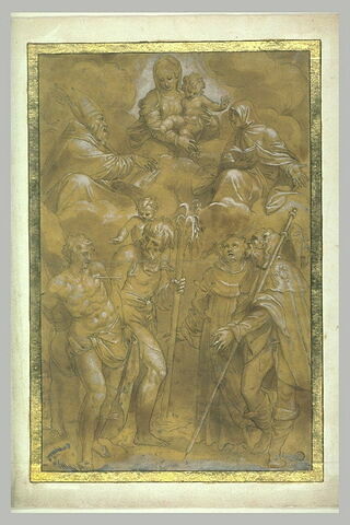 Apparition de la Vierge à l'Enfant et deux saints à quatre saints martyrs, image 1/1