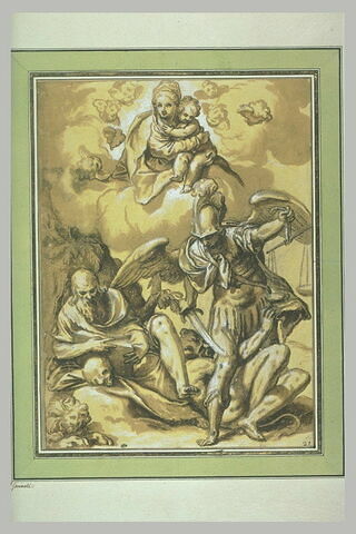 Apparition de la Vierge à l'Enfant à saint Jérôme et saint Michel archange