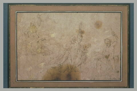 Trois études représentant Jupiter tenant la foudre et assis sur son aigle, image 2/2