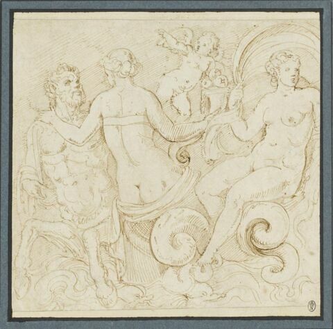 Détail d'un triomphe d'Amphitrite avec un centaure, image 1/2