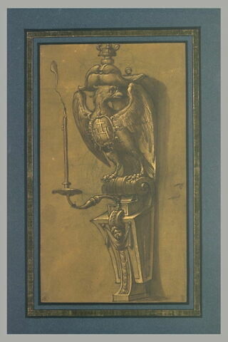 Console supportant un candélabre, avec un aigle portant un blason, image 2/2