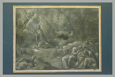 Un ange portant une croix apparait au Christ priant au Jardin des oliviers, image 1/1