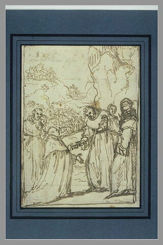 Saint Hyacinthe recevant l'habit de l'ordre des mains de saint Dominique, image 1/1