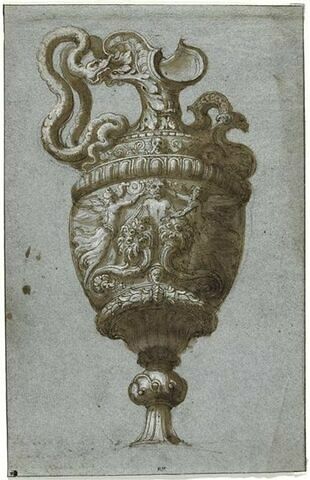 Vase historié avec une anse en forme de serpent, image 1/2