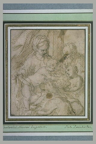 La Sainte Famille avec saint Jean présentant une corbeille de fleurs, image 2/2