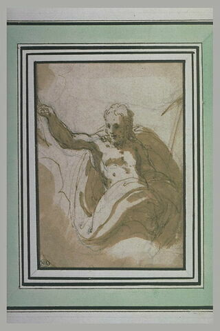 Saint Jean-Baptiste assis sur des nuées