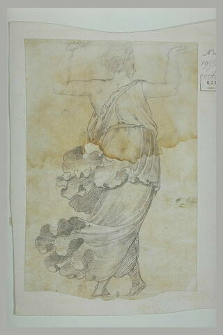 Figure de femme, debout, les deux bras levés : une cariatide, image 2/2
