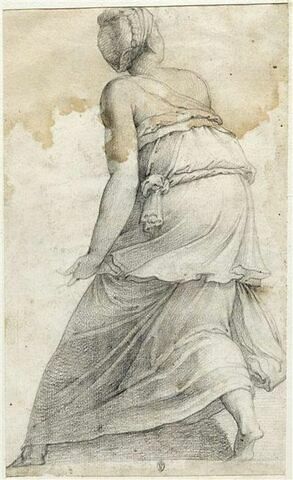 Femme debout levant les bras : figure du Jardin des Hespérides, image 1/2