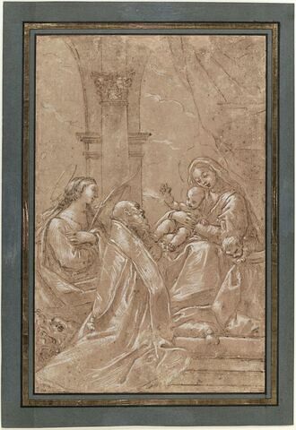 Sainte Marguerite et saint Jérôme adorant la Vierge à l'Enfant, image 1/2