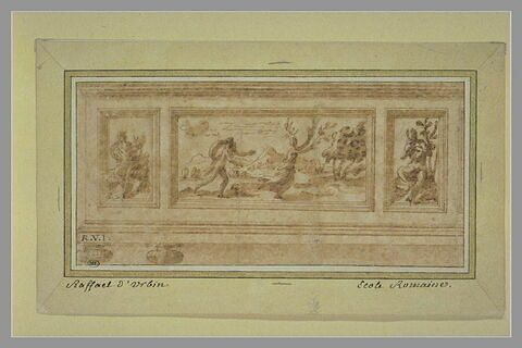 Frise :  Apollon poursuivant Daphné entre Apollon et Marsyas, image 1/1