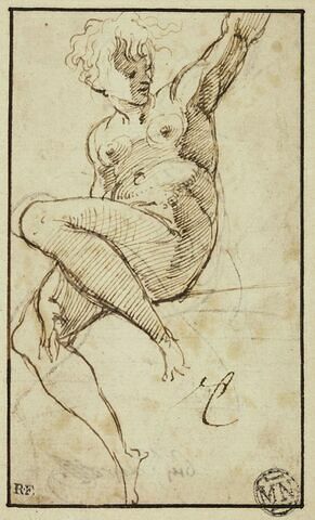 Femme nue, étude pour l'Eve de la Steccata, image 1/2