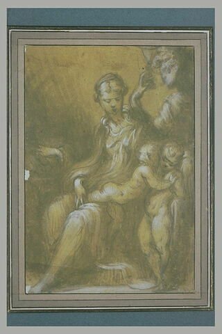 Vierge avec l'Enfant se penchant vers le petit saint Jean et deux autres figures