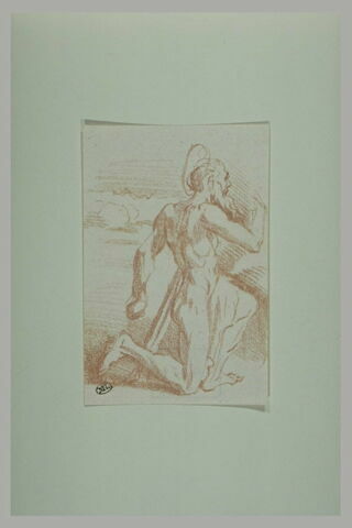 Saint Jérôme, à genoux, tourné vers la droite, image 2/2