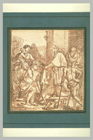 Saint Charles Borromée faisant l'aumône à des malheureux, image 1/1