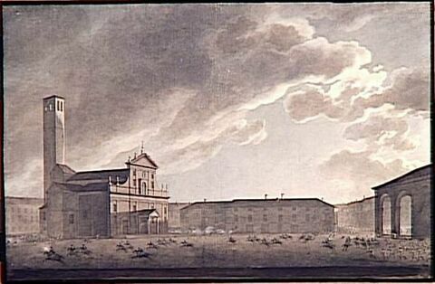 Vue de l'intérieur de Codogno le 8 mai 1796