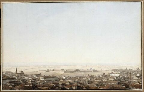 Vue de la ville et de la citadelle de Plaisance investie par la division du général Boudet, 6 juin 1800, image 1/1