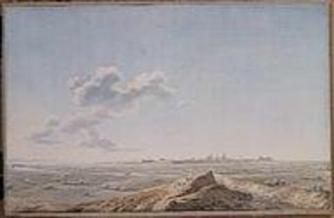 Vue panoramique de la ville de Plaisance occupée par un corps de l'armée française, 6 juin 1800