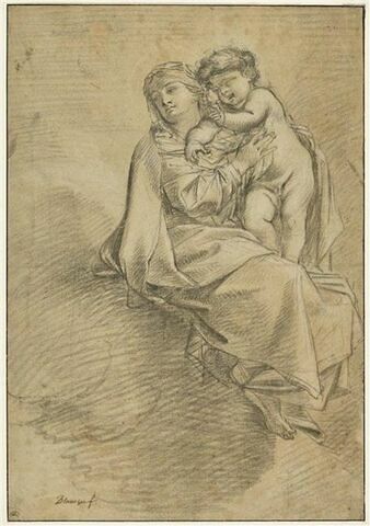 La Vierge et l'Enfant dans les nuées