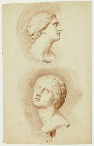 Deux études de la tête d'une fille de Niobé, vue de profil à droite et de trois quarts gauche