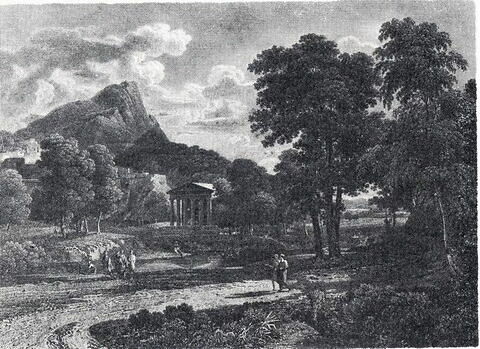 Vue prise de la ville de Phoenos et du temple de Minerve, image 1/1