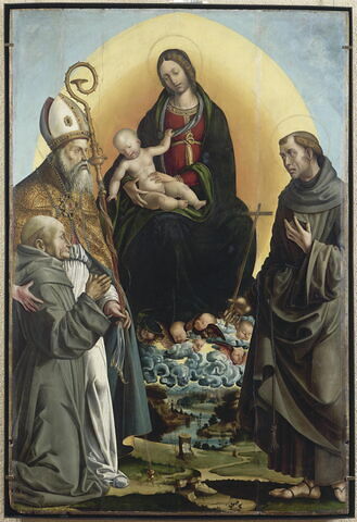 La Vierge en gloire entre saint François et saint Ambroise
