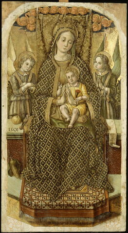 La Vierge et l'Enfant trônant entre deux anges