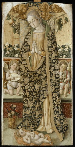 La Vierge adorant l'Enfant entre deux angelots musiciens