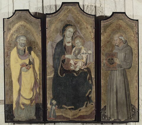 Triptyque (La Vierge et l'Enfant ; saint Pierre ; saint Bernardin de Sienne), image 1/3