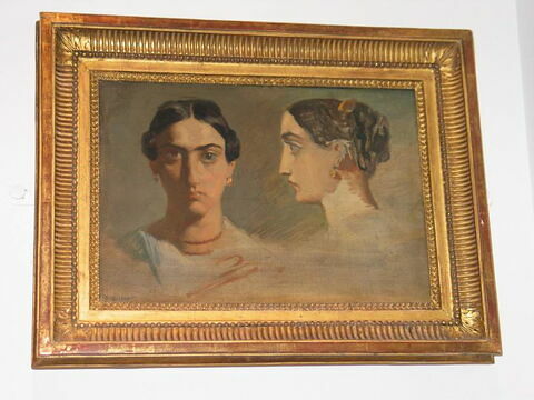 Double étude de tête de femme italienne (face et profil), image 3/4