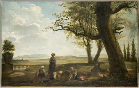 Les Joueuses d'osselets, paysannes, dit aussi : Paysannes de Frascati dans un paysage, image 1/2