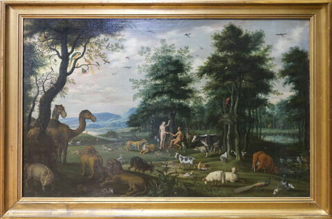 Le Paradis terrestre, Adam et Ève et les animaux de la création