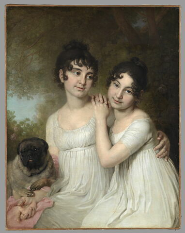 Portrait des princesses Elena (1787-1869) et Alexandra (1788-1819) Kourakine, avec leur chien, 1802, image 1/2