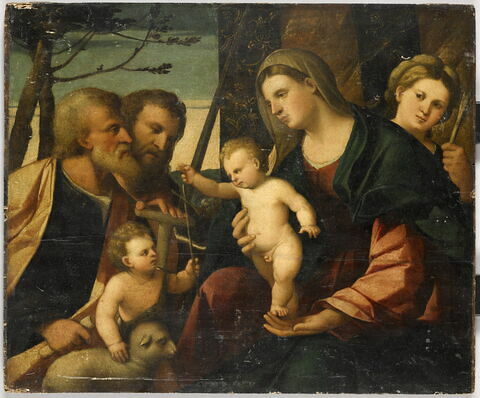 La Sainte Famille avec le petit saint Jean Baptiste, entre saint Paul et sainte Ursule