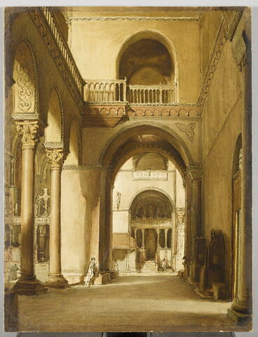 Intérieur de Saint-Marc de Venise. Vue prise du bas-côté droit