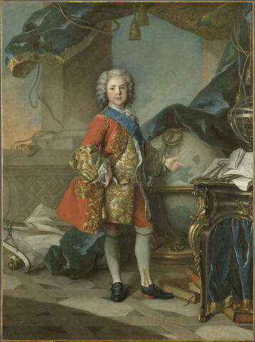 Le Dauphin Louis de France (1729-1765), fils de Louis XV, dans son cabinet d'étude