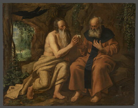 Saint Antoine et saint Paul ermites nourris par un corbeau, image 1/3