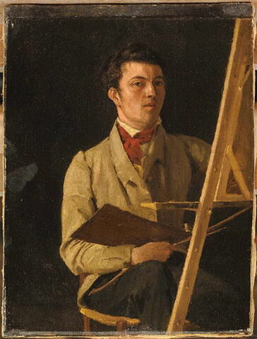 Portrait de l'artiste, assis près d'un chevalet., image 3/3