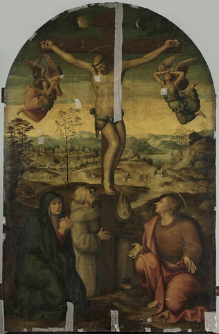 Le Christ en croix avec la Vierge, saint Jean et le bienheureux Gilles franciscain, image 2/8