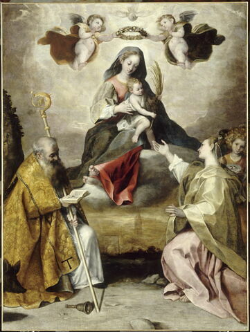 La Vierge à l'Enfant en gloire avec saint Antoine abbé et sainte Lucie, image 2/2