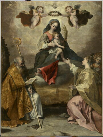 La Vierge à l'Enfant en gloire avec saint Antoine abbé et sainte Lucie, image 1/2