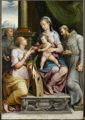 Le Mariage mystique de sainte Catherine, avec saint Antoine de Padoue et saint François d'Assise, image 1/3