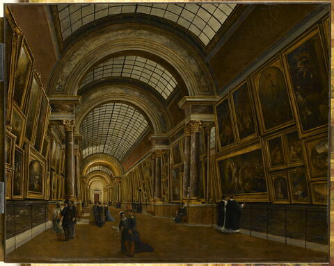 Vue de la Grande Galerie du Musée du Louvre, vers 1880