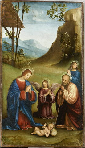 L'Adoration de l'Enfant en présence du jeune saint Jean Baptiste et d'un ange, image 1/5