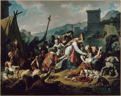 Le Dévouement de monseigneur de Belzunce (1671-1755), évêque de Marseille, durant la peste qui désola cette ville en 1720, image 3/3