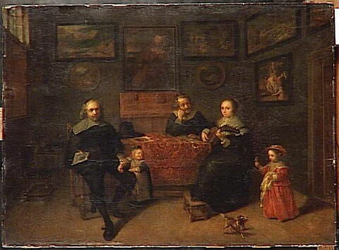 Réunion de famille dans un cabinet de tableaux, dit autrefois La Famille Van Eyck, image 2/3