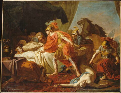 Achille dépose le cadavre d'Hector aux pieds du corps de Patrocle, image 3/3