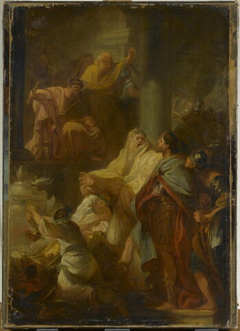 Saint Victor renversant les idoles.