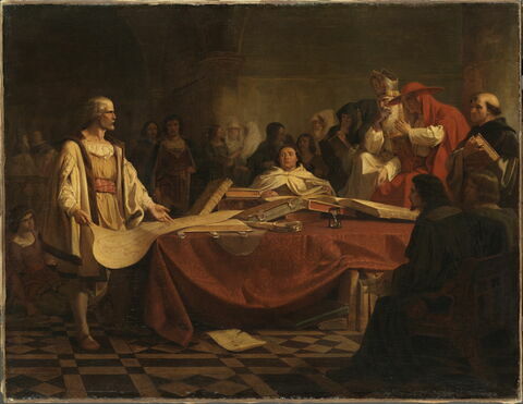 Christophe Colomb devant le conseil de Salamanque